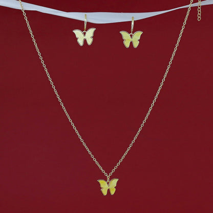 Melania Butterfly Neckpiece With Hoop Earring