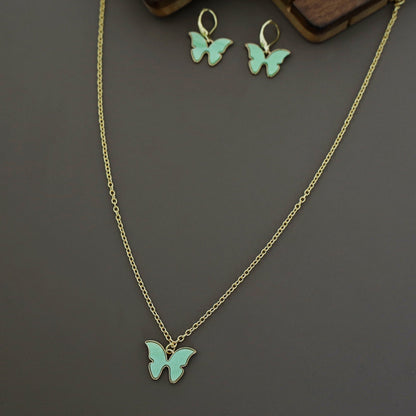 Melania Butterfly Neckpiece With Hoop Earring