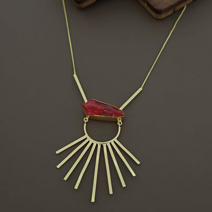 Golden Shower Dyed Stone Long Neckpiece