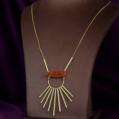 Golden Shower Dyed Stone Long Neckpiece