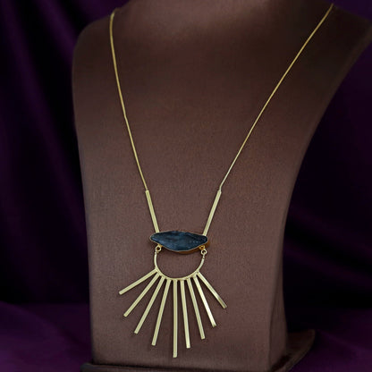 Golden Shower Dyed Stone Long Neckpiece